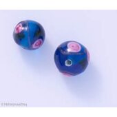 Lamppuhelmi kukkakuvio pyöreä 12 mm sininen, 1 kpl