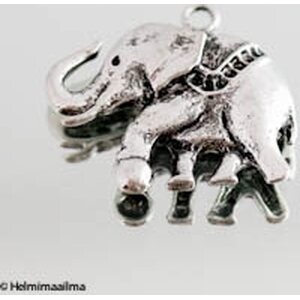 Riipus norsu antiikkihopea n. 36x32 mm, 1 kpl