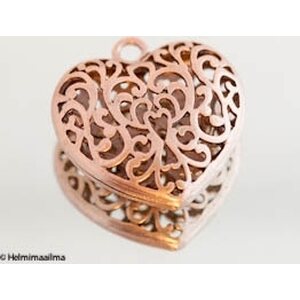 Riipus filigree sydän kupari 50 mm, 1 kpl