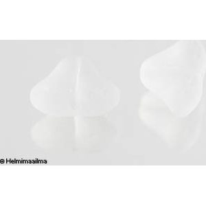 Preciosa Tsekkiläinen lasihelmi "hame" huurrettu valkoinen 14 mm leveä, k 9,8 mm, 10 kpl