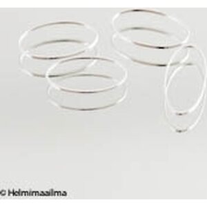 Rengas ovaali n. 16x8,3 mm, hopeanvärinen, 20 kpl