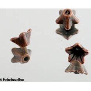 Helmihattu kupari kukka 8 mm, korkeus n. 5 mm, 10 kpl