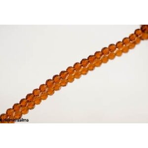 Kristallihelmi särmikäs pyöreä 8 mm, ruskea, n. 31 cm nauha