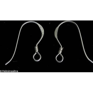 Avokorvakorukoukku 14 mm kierrekoristeella, 925 sterlinghopeaa, 1 pari