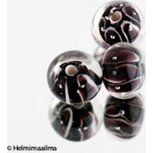 Lamppuhelmi abakus musta n. 12x8 mm, 1 kpl