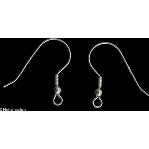Avokorvakorukoukku 19 mm pallo- ja kierrekoristeella, 925 sterlinghopeaa, 1 pari