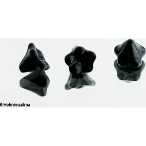 Kellokukka n. 9x7,5 mm, musta, 10 kpl