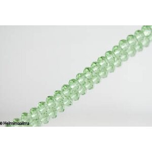 Lasihelmi fasetti abakus vaaleanvihreä n. 12 x 8 mm, 10 kpl