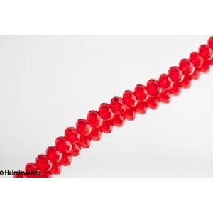 Lasihelmi fasetti abakus punainen n. 12 x 8 mm, 10 kpl