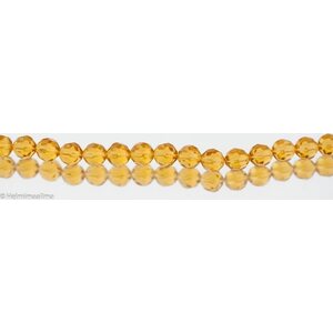 Kristallihelmi särmikäs pyöreä 8 mm, meripihka, n. 31 cm nauha