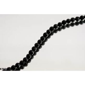 Kristallihelmi särmikäs pyöreä 8 mm, musta, n. 31 cm nauha