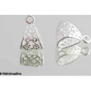 Riipuspidike hopeanvärinen kork. 17,6 mm, lev. 11,8 mm, 1 kpl