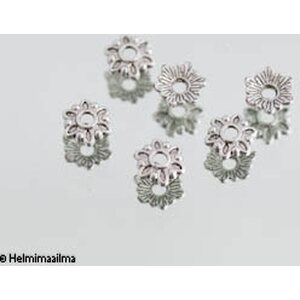 Helmihattu antiikkihopea kukka 8 mm, 10 kpl