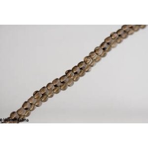 Lasihelmi harmaa n. 7 mm 3:lta sivulta leikattu pallo, n. 30 cm nauha