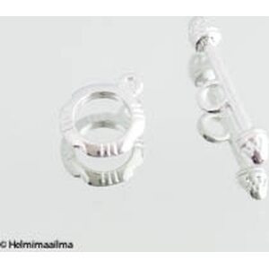 Tiibetinhopeinen salpalukko hopeanvärinen halk. 11 mm, salpa 24 mm, 4 paria