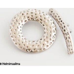 Tiibetinhopeinen salpalukko antiikkihopea rengas 25 mm, salpa 30 mm, 4 paria