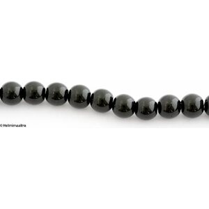 Lasihelmi pyöreä 10 mm musta, n. 28-31 cm nauha