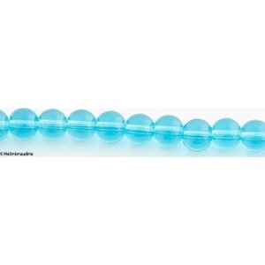 Lasihelmi pyöreä 10 mm turkoosi, n. 31 cm nauha
