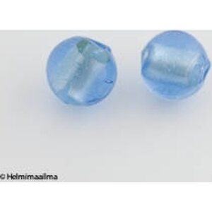 Hopeafoliohelmi pyöreä 12 mm vaaleansininen, 1 kpl