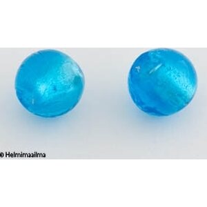 Hopeafoliohelmi pyöreä 12 mm turkoosi, 1 kpl
