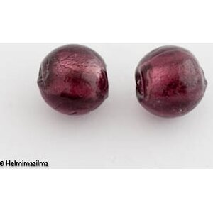Hopeafoliohelmi pyöreä 12 mm ametisti, 1 kpl
