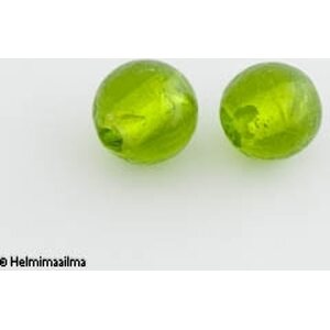 Hopeafoliohelmi pyöreä 12 mm limenvihreä, 1 kpl