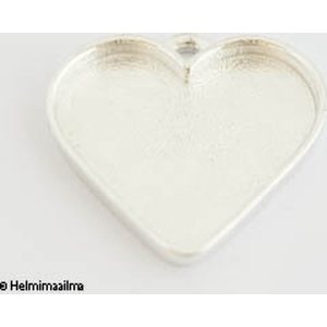 Nunn Design täytettävä korupohja riipus sydän hopeanvärinen 33x31 mm, 1 kpl