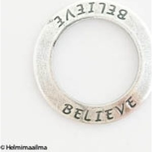 Trinity Brass "BELIEVE" rengas 23 mm antiikkihopeoitu, 1 kpl