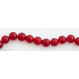 Särölasihelmi pyöreä 10 mm punainen, n. 81 cm nauha