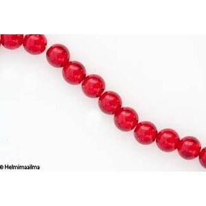 Särölasihelmi pyöreä 10 mm punainen, n. 81 cm nauha