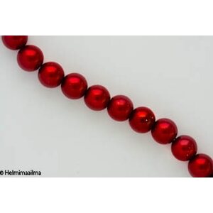 Helmiäislasihelmi pyöreä 10 mm, punainen, n. 81 cm nauha