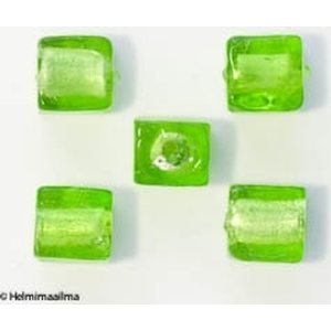 Hopeafoliohelmi kuutio limenvihreä 8x10x8 mm, 1 kpl