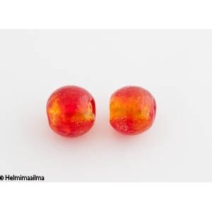 Hopeafoliohelmi pyöreä 10 mm punainen, 1 kpl