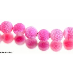 Säröakaatti huurrettu fuksianpunainen 12 mm, n. 38 cm nauha