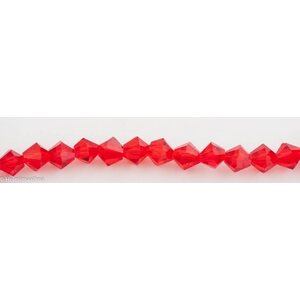 Kristallihelmi bicone 6 mm punainen, n. 29 cm nauha