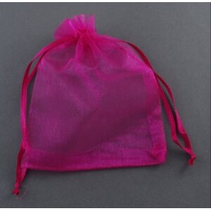 Organzapussi fuksianpunainen 10x12 cm, 1 kpl