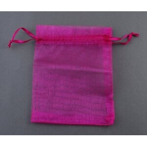 Organzapussi fuksianpunainen 10x12 cm, 1 kpl