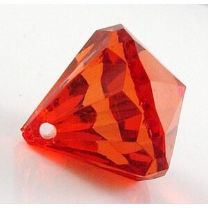 Akryyli riipus pisarahelmi punainen 28 x 26 mm, 2 kpl