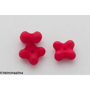 Estrela Tsekkiläinen 4-apila lasihelmi 7 x 4 mm, punainen 10 kpl