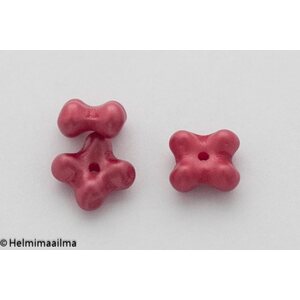Estrela Tsekkiläinen 4-apila helmiäislasihelmi 7 x 4 mm, punainen, 10 kpl