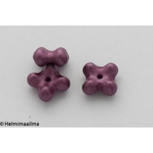 Estrela Tsekkiläinen 4-apila helmiäislasihelmi 7 x 4 mm, viininpunainen/luumu, 10 kpl