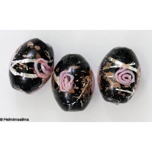 Hopeafoliohelmi tynnyri kukalla 14x18 mm, musta, 1 kpl