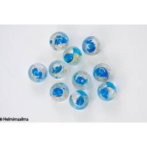Kulta- ja hopeafoliohelmi pyöreä turkoosi 12 mm, 1 kpl