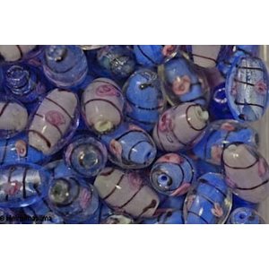 Lamppuhelmi ovaali kukalla 18x14 mm, siniset 5 kpl