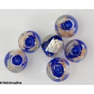 Kulta- ja hopeafoliohelmi pyöreä tummansininen 12 mm, 1kpl