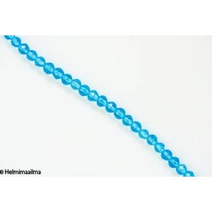 Kristallihelmi särmikäs pyöreä 4 mm, turkoosi, n. 34 cm nauha