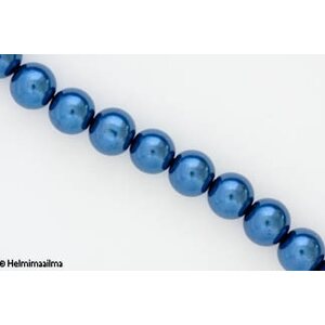 Helmiäislasihelmi pyöreä 12 mm, tummansininen, n. 81 cm nauha