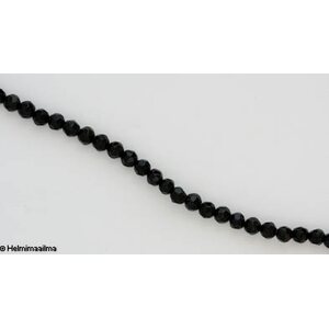Kristallihelmi särmikäs pyöreä 4 mm, musta, n. 34 cm nauha
