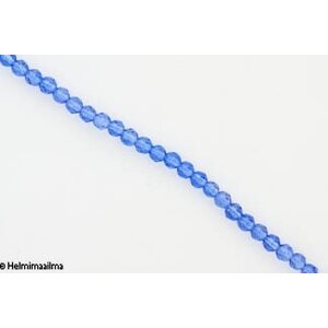Kristallihelmi särmikäs pyöreä 4 mm, sininen, n. 34 cm nauha