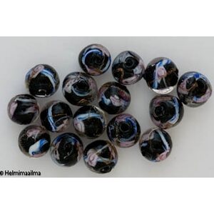 Lamppuhelmi kukkakuvio pyöreä 10 mm, musta, 1 kpl